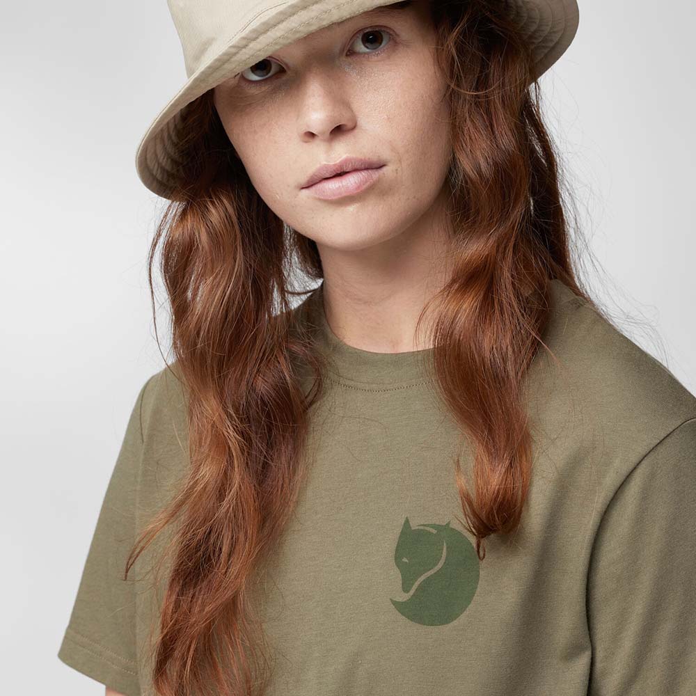 Polo Fjallraven Fox Boxy Logo Green Mujer