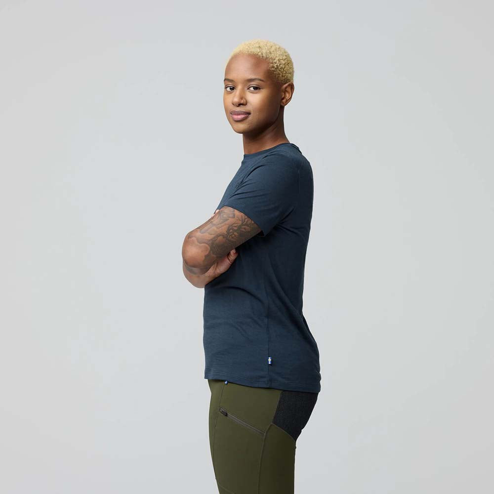Polo Fjallraven Abisko Wool Ss W Patina Green Mujer
