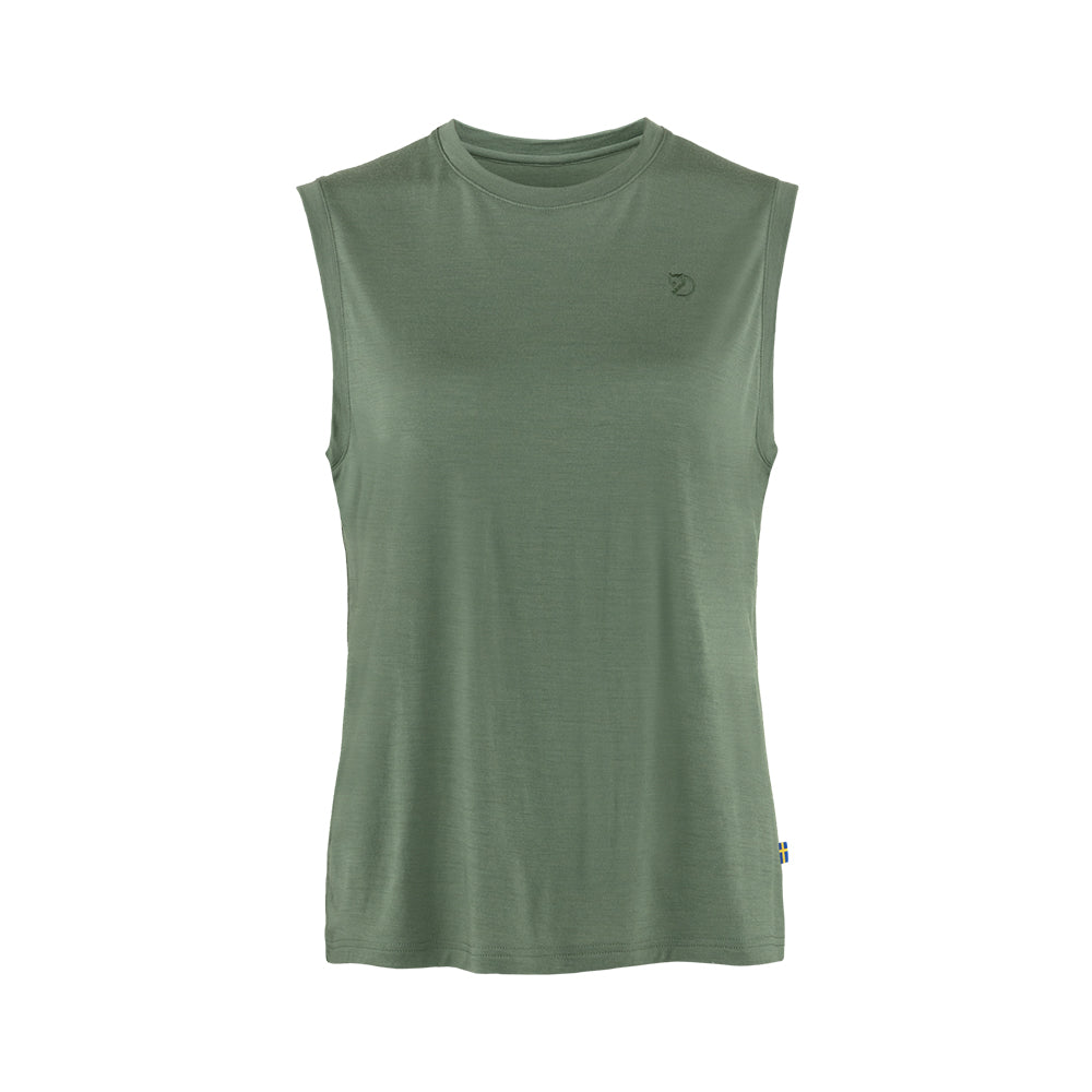 Bividi Fjallraven Abisko Wool Tank Top W Patina Green Mujer