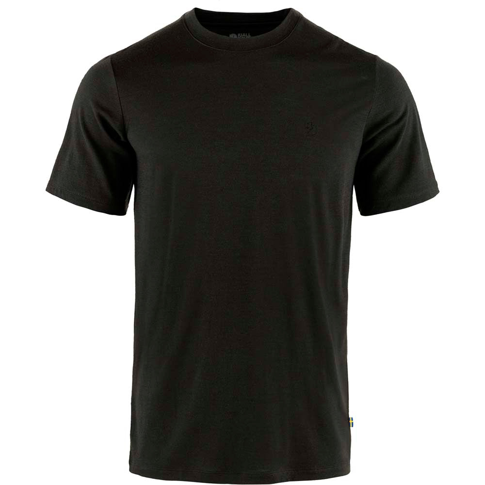 Polo Fjallraven Abisko Wool Ss M Black Hombre