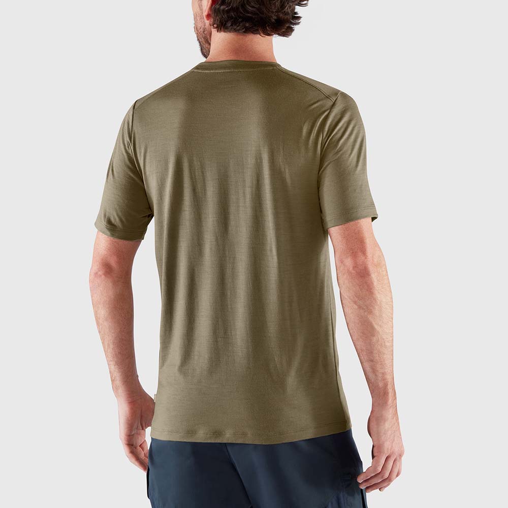 Polo Fjallraven Abisko Wool Ss M Black Hombre