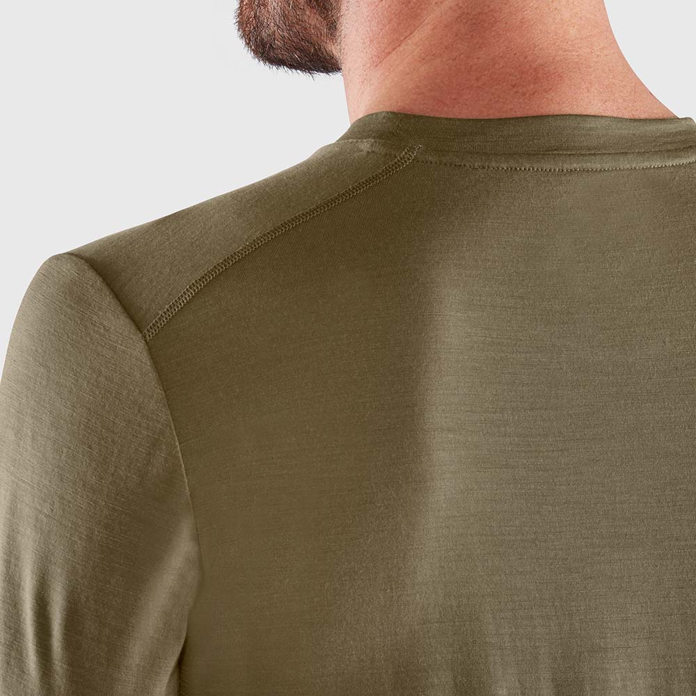 Polo Fjallraven Abisko Wool Ss M Black Hombre